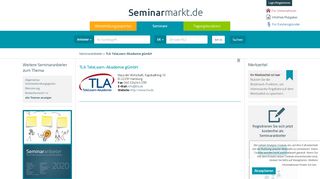 
                            8. Seminaranbieter: TLA TeleLearn-Akademie gGmbH - Seminarmarkt
