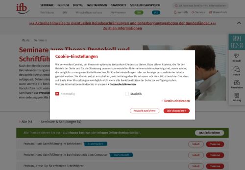 
                            8. Seminare zum Thema Protokoll und Schriftführung | ifb