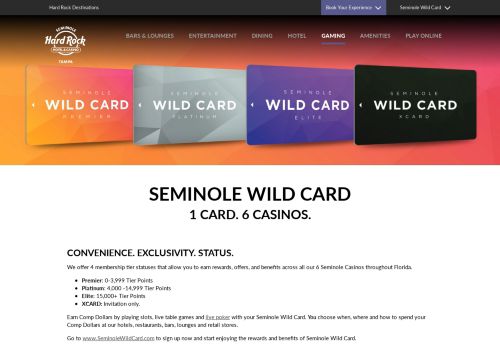 
                            6. Seminole Wild Card - Redeem at All Florida Seminole Casinos