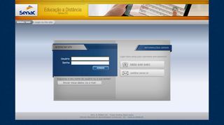 
                            11. SENAC EAD - SANTA CATARINA: Login to the site