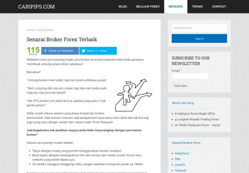 
                            3. Senarai Broker Forex Terbaik 2018 - Caripips.com