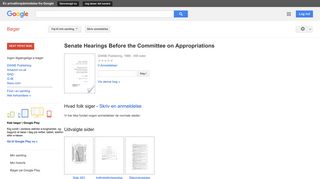 
                            8. Senate Hearings Before the Committee on Appropriations