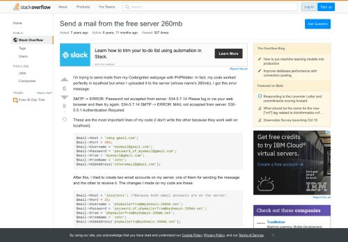 
                            8. Send a mail from the free server 260mb - Stack Overflow