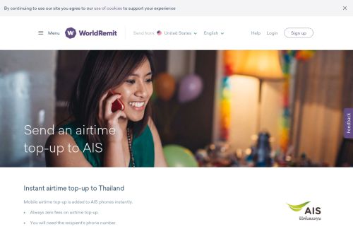 
                            7. Send an airtime top-up to AIS Thailand | WorldRemit