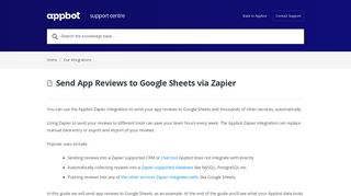 
                            4. Send App Reviews to Google Sheets via Zapier - Appbot Support