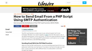 
                            3. Send Email From a PHP Script Using SMTP Authentication - Lifewire