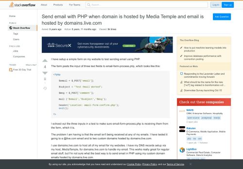 
                            10. Send email with PHP when domain is hosted by Media Temple and ...