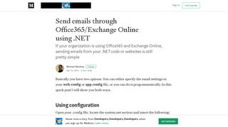 
                            12. Send emails through Office365/Exchange Online using .NET - Medium