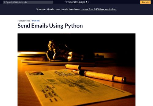 
                            12. Send Emails Using Python – freeCodeCamp.org