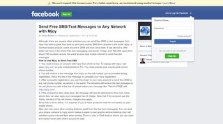 
                            6. Send Free SMS/Text Messages to Any Network with Mjoy | Facebook