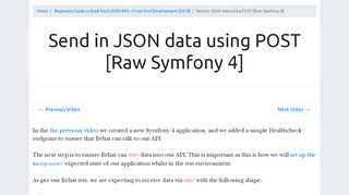 
                            10. Send in JSON data using POST [Raw Symfony 4] - CodeReviewVideos
