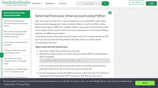 
                            8. Send mail from your Gmail account using Python - GeeksforGeeks