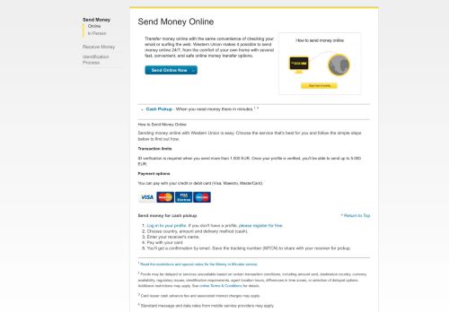 
                            5. Send Money Online | Money Transfer Online | Western Union