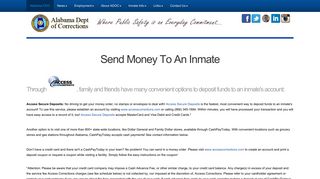 
                            11. Send Money To An Inmate - - Alabama Dept of Corrections