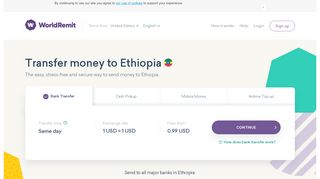 
                            11. Send Money to Ethiopia | Online Money Transfer | WorldRemit