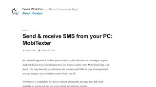 
                            9. Send & Receive SMS from Your PC: MobiTexter - Devils' Workshop