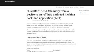 
                            13. Send telemetry to Azure IoT Hub quickstart (C#) | Microsoft Docs