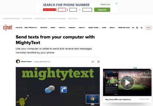 
                            8. Send texts from your computer with MightyText - CNET