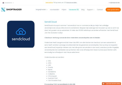 
                            8. SendCloud - Webshop Beginnen? Direct Starten Met Onze Webshop ...