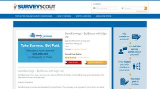 
                            9. SendEarnings - $5 Bonus with Sign Up - SurveyScout - Discover the ...