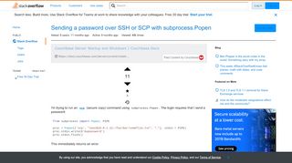 
                            1. Sending a password over SSH or SCP with subprocess.Popen - Stack ...