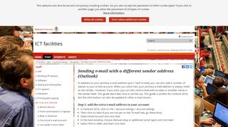 
                            7. Sending e-mail with a different sender address (Outlook) - ICT Facilities