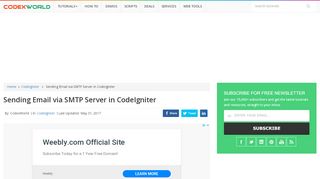 
                            12. Sending Email via SMTP Server in CodeIgniter - CodexWorld