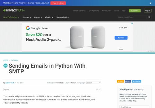 
                            13. Sending Emails in Python With SMTP - Code - Envato Tuts+