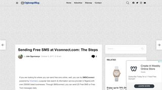 
                            4. Sending Free SMS at Vconnect.com: The Steps – OgbongeBlog