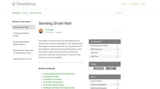
                            8. Sending Smart Mail – SharpSpring