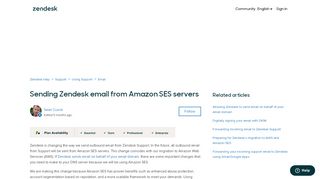 
                            10. Sending Zendesk email from Amazon SES servers – Zendesk Support