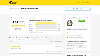 
                            11. sendmoments.de Bewertungen & Erfahrungen | Trusted Shops