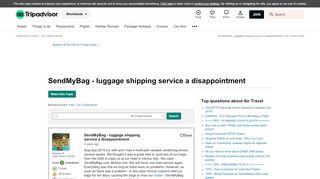 
                            6. SendMyBag - luggage shipping service a disappointment - Air Travel ...