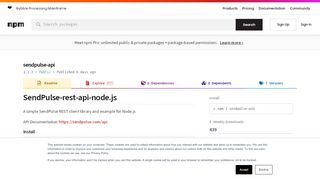 
                            12. sendpulse-api - npm