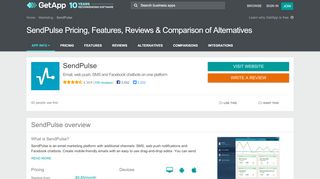 
                            12. SendPulse Pricing, Features, Reviews & Comparison of Alternatives ...