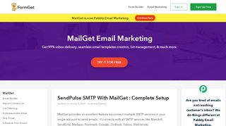 
                            2. SendPulse SMTP With MailGet : Complete Setup | FormGet