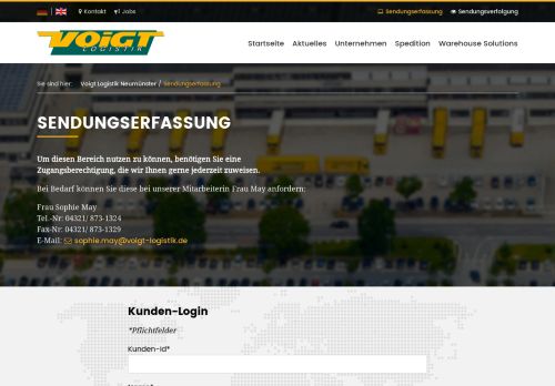 
                            3. Sendungserfassung - Voigt Logistik Neumünster