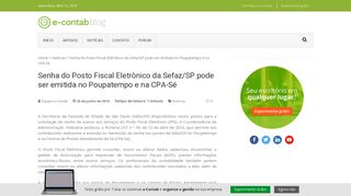 
                            9. Senha do Posto Fiscal Eletrônico da Sefaz/SP pode ser emitida no ...