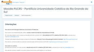 
                            2. Senha esquecida - Moodle PUCRS