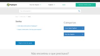 
                            3. Senha - Minha Conta - Dúvidas | PagSeguro - Uol