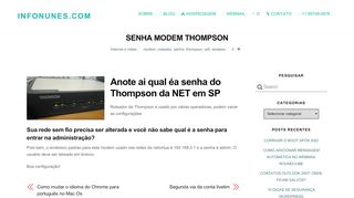 
                            10. Senha modem Thompson • iNFONUNES.COM