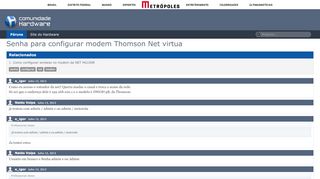 
                            2. Senha para configurar modem Thomson Net virtua - Hardware.com.br