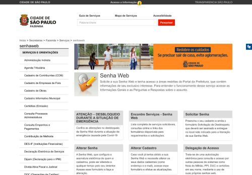 
                            11. Senha Web - Prefeitura de São Paulo