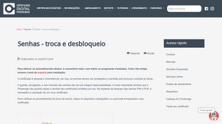 
                            9. Senhas - troca e desbloqueio - Certificado Digital Prodemge