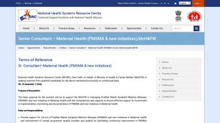 
                            12. Senior Consultant – Maternal Health (PMSMA & new initiatives ...