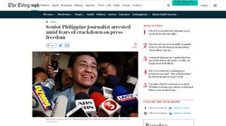 
                            12. Senior Philippine journalist arrested amid fears of crackdown on press ...