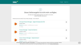 
                            10. Senior Product Manager - Social Intranet in Berlin | XING Jobs