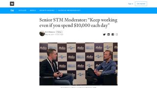 
                            8. Senior STM Moderator: “Keep working even if you spend $10,000 ...