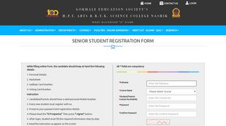 
                            3. senior student registration form - HPT Arts & RYK Science College
