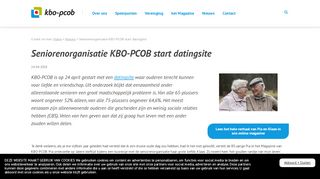 
                            10. Seniorenorganisatie KBO-PCOB start datingsite - KBO-PCOB
